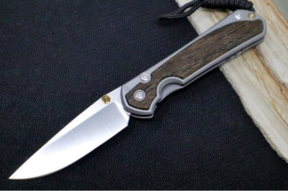 Chris Reeve Knives Small Sebenza 31 Polished - Drop Point Blade in CPM-S45VN / Bog Oak Inlay (A5)