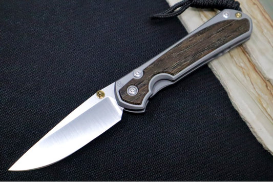 Chris Reeve Knives Small Sebenza 31 Polished - Drop Point Blade in CPM-S45VN / Bog Oak Inlay (A5)