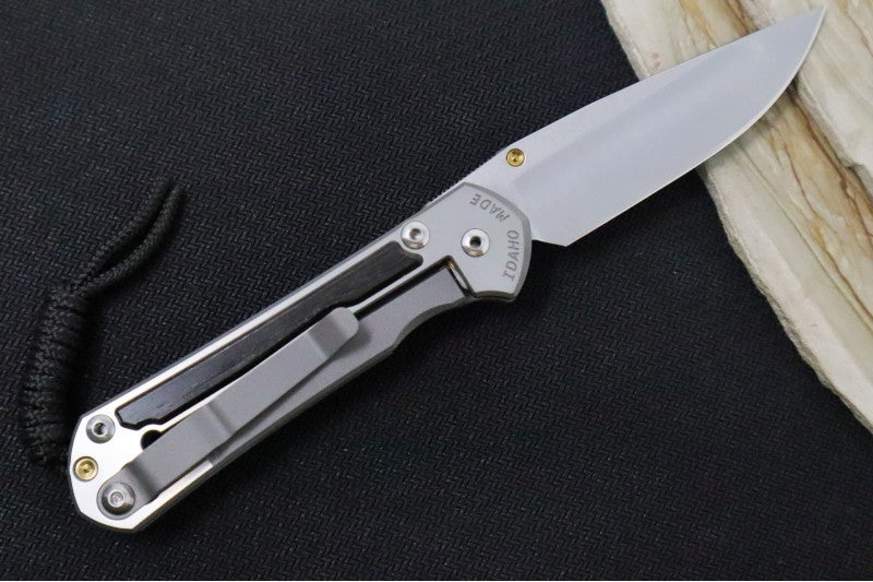 Chris Reeve Knives Small Sebenza 31 Polished - Drop Point Blade in CPM-S45VN / Bog Oak Inlay (A5)