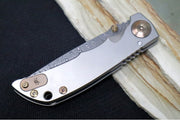 Spartan Blades HARSEY Titanium Folder 3.25 - Drop Point Blade / Damascus / Stonewashed Titanium Handle & Bronzed Ano Accents SF10DMBZ - Northwest Knives