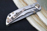 Spartan Blades HARSEY Titanium Folder 3.25 - Drop Point Blade / Damascus / Stonewashed Titanium Handle & Bronzed Ano Accents SF10DMBZ - Northwest Knives