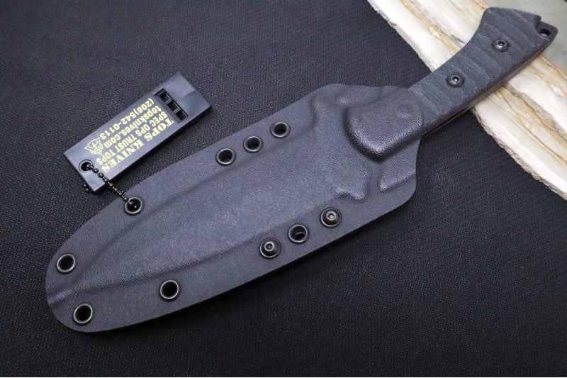 Tops Szabo Express - 1095 Steel / Black Canvas Micarta Handle / Kydex Sheath SZEX-01 - Northwest Knives