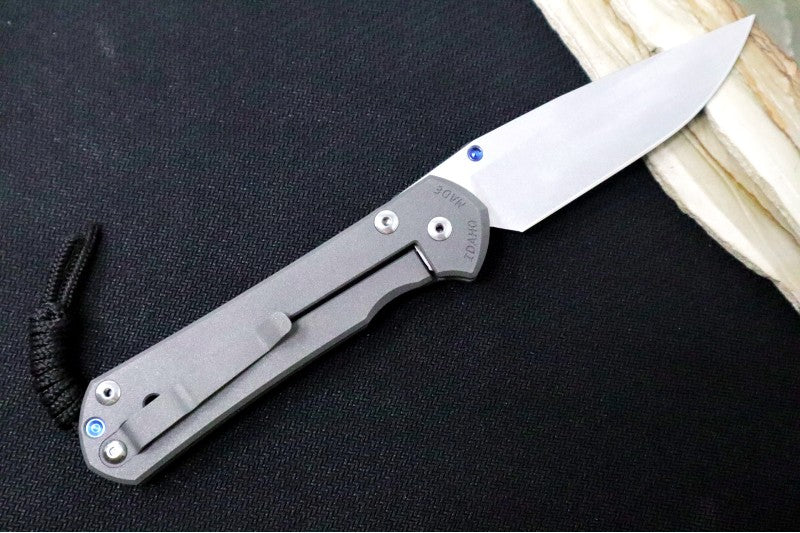 Chris Reeve Knives Large Sebenza 31 - Drop Point Blade / CPM-Magnacut Steel / Plain Titanium Handle L31-1000