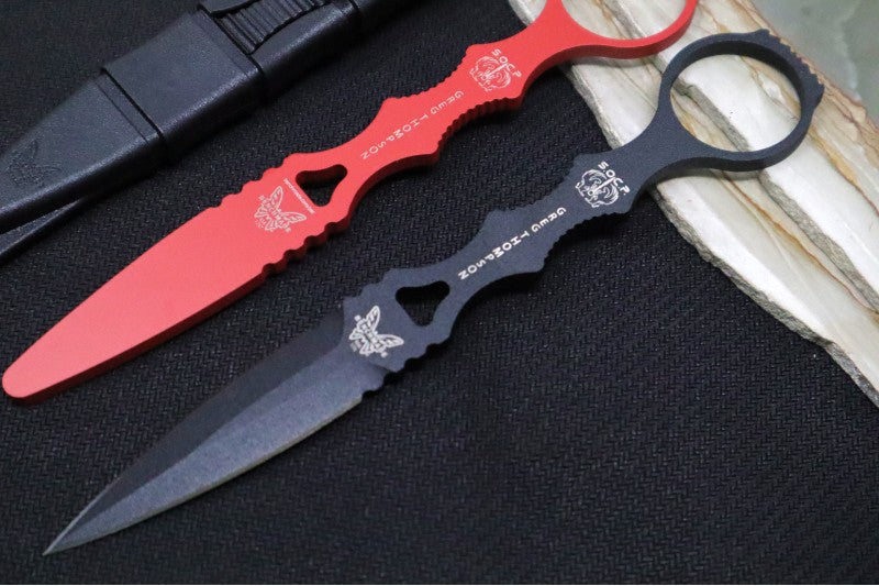 Benchmade 176BK-COMBO SOCP Dagger - Black Fixed Blade / Black Handle with Trainer