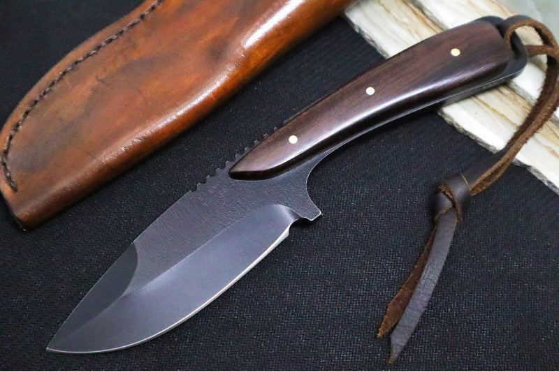 Emery Custom Knives Fixed Blade 4" - Desert Ironwood Handle / CPM-S35VN Blade / Hand-Stiched Brown Leather Sheath 352584504390