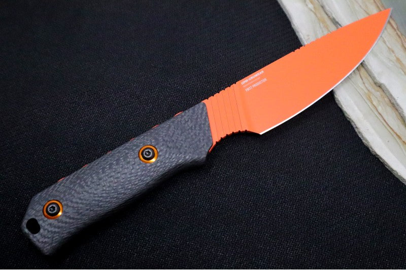  CPM-CruWear Steel  | Black Carbon Fiber Handle & Orange Cerakoted Blade | Northwest Knives