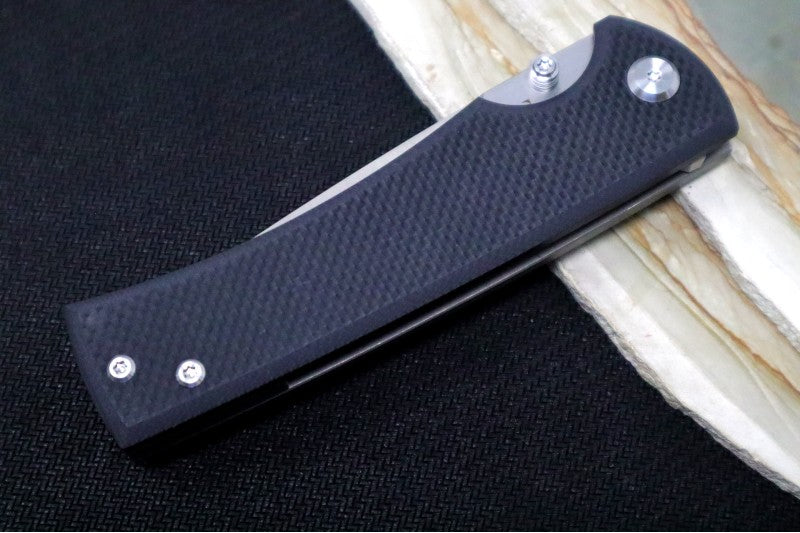 Chaves Knives Liberation - Black G-10 & Titanium Handle / Belt Finish / Tanto Blade / M390 Steel