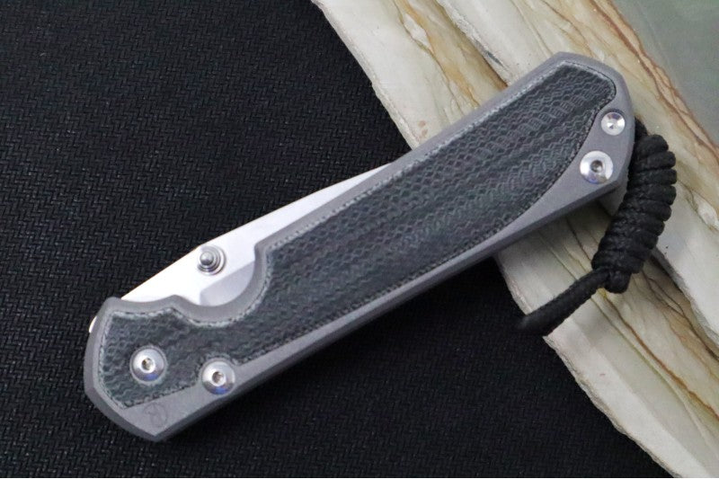 Chris Reeve Knives Large Sebenza 31 Left Handed - Drop Point Blade / Black Canvas Micarta L31-1201
