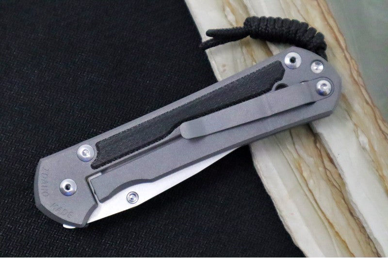 Chris Reeve Knives Large Sebenza 31 Left Handed - Drop Point Blade / Black Canvas Micarta L31-1201