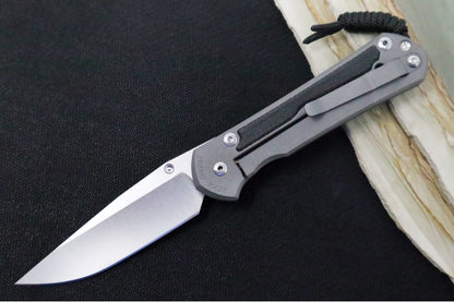 Chris Reeve Knives Large Sebenza 31 Left Handed - Drop Point Blade / Black Canvas Micarta L31-1201