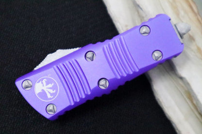 Microtech Mini Troodon OTF - Dagger Blade / Apocalyptic Finish / Purple Handle 238-10APPU