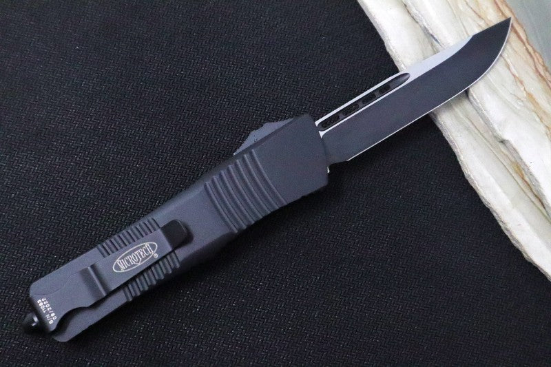 Microtech Troodon OTF Tactical - Single Edge / Black Blade / Black Anodized Aluminum Handle - 139-1T
