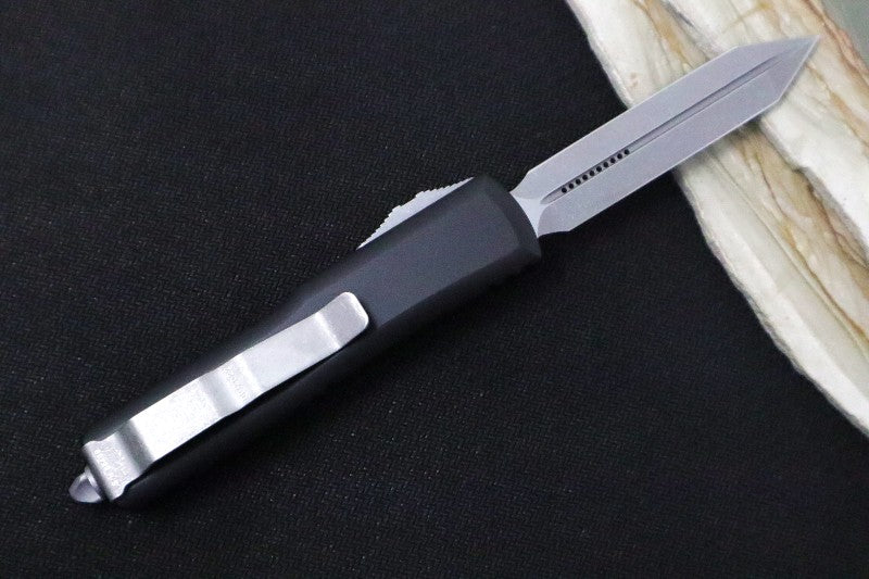 Microtech UTX-85 OTF - Spartan Blade / Apocalyptic Finish / Black Anodized Aluminum Handle - 230-10AP