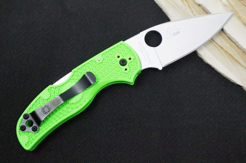 Spyderco Native 5 - Green FRN Handle / LC200N Steel / Leaf Shaped Blade C41PGR5