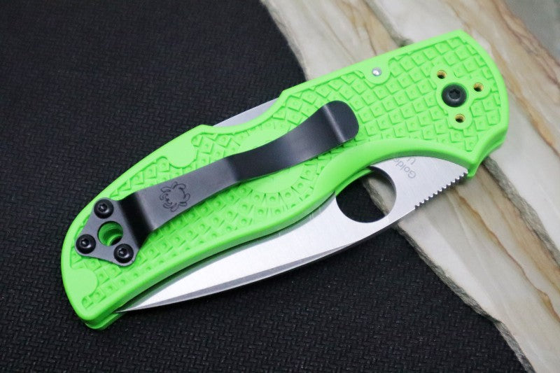 Spyderco Native 5 - Green FRN Handle / LC200N Steel / Leaf Shaped Blade C41PGR5