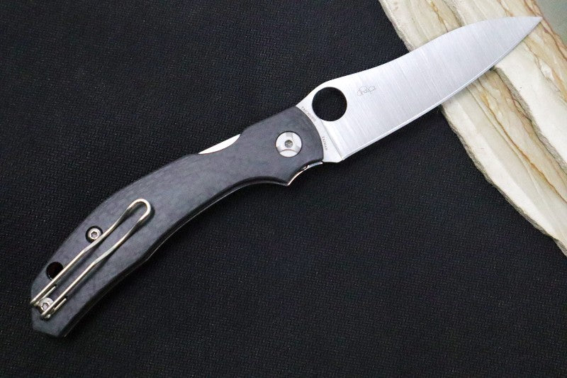 Spyderco Kapara - Black Carbon Fiber Handle / CPM-S30V Steel / Sheepsfoot Blade C241CFP - Northwest Knives
