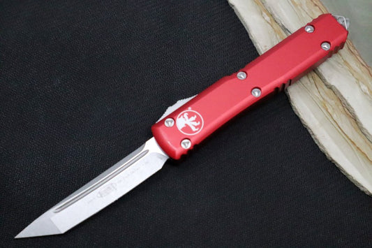 Microtech Ultratech OTF - Tanto Style / Stonewash Blade / Red Anodized Aluminum 123-10RD