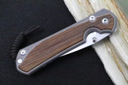 Chris Reeve Knives Large Sebenza 31 Left Handed - Drop Point Blade / Natural Canvas Micarta L31-1213 - Northwest Knives