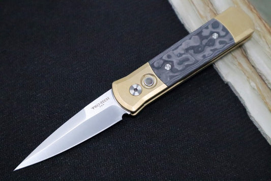 Pro Tech Godson Auto Limited Edition | Aik Knives | Stonewashed Bronze Aluminum Handle | Northwest Knives