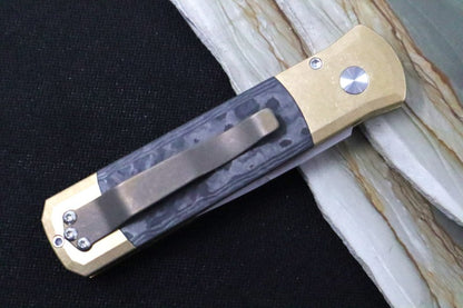 Bronzed Aluminum handle With a Stonewashed finish & Black Carbon Fiber Camo Inlay | Northwest Knives