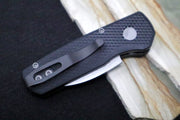 Pro Tech Runt Auto - Black Textured Aluminum Handle / Stonewashed Wharncliffe Blade / Magnacut Steel R5305 - Northwest Knives