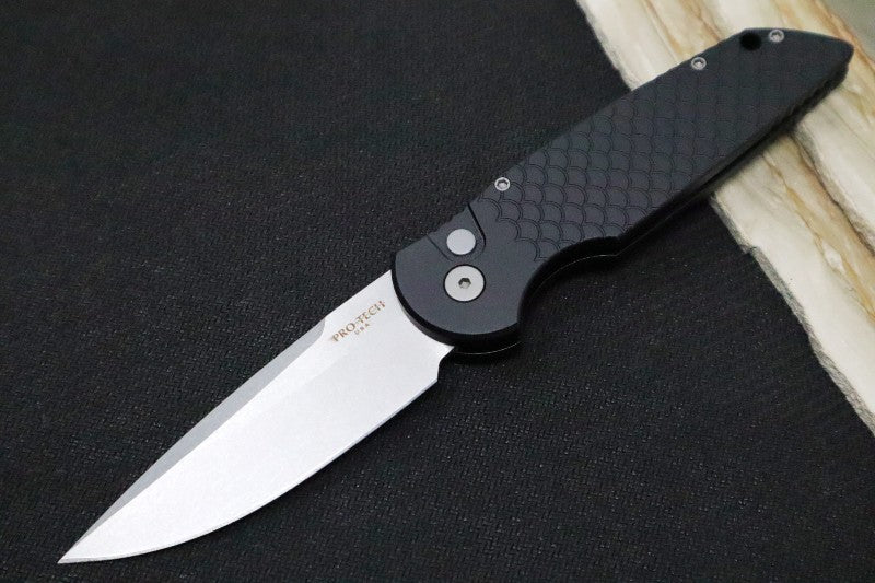 Pro Tech Tactical Response 3 Auto - Black Handle / Fish Scales / Stonewash Blade TR-3X1SW