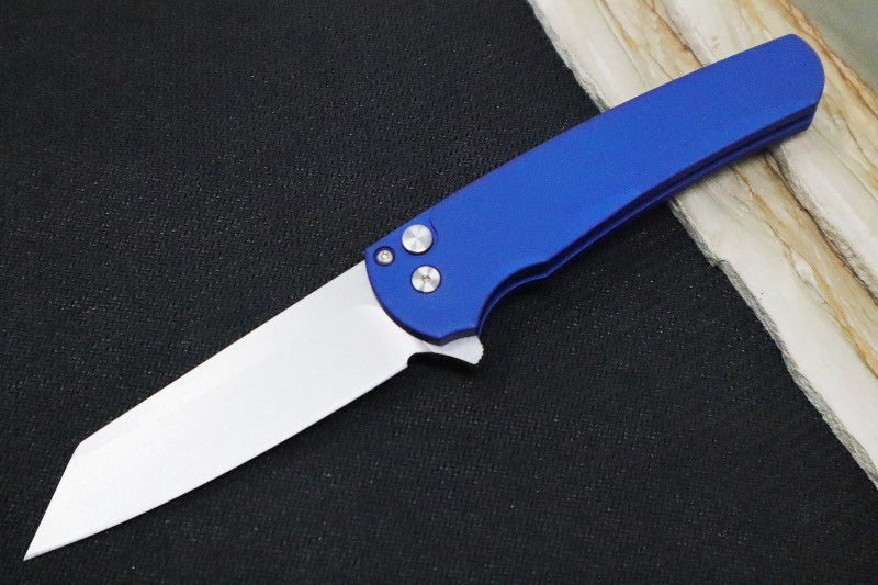 Pro Tech Malibu - Reverse Tanto Stonewash 20CV blade / Blue Aluminum Handle 5201-BLUE