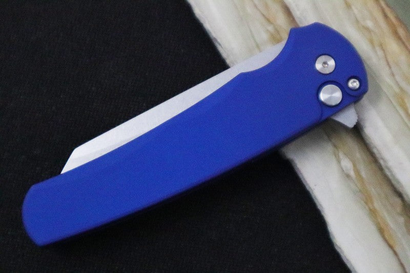 Pro Tech Malibu - Reverse Tanto Stonewash 20CV blade / Blue Aluminum Handle 5201-BLUE