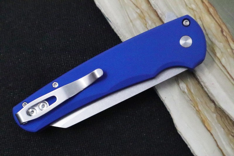 Pro Tech Malibu - Reverse Tanto Stonewash 20CV blade / Blue Aluminum Handle 5201-BLUE