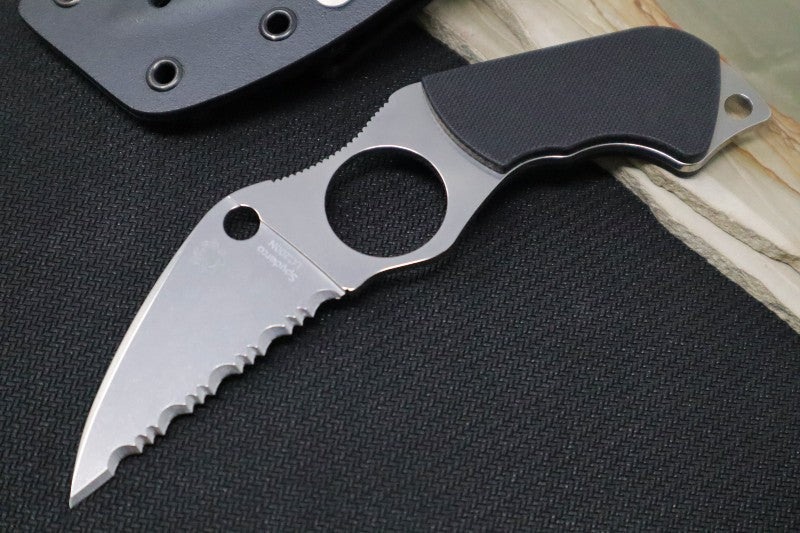 Spyderco Swick - LC200N Steel / Wharncliffe Blade with Serrates / Black G-10 Handle FB14S6 - Northwest Knives