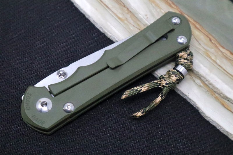 Chris Reeve Knives Large Inkosi NWK Exclusive - Tanto Blade / CPM-S45VN / OD Green Cerakote Handle / Camo Lanyard with Bead LIN-1139 - Northwest Knives