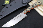 Tops Muley Combo (Skinner & Saw) - 154CM Steel / Tan & Black G-10 Handle with Orange G-10 Liners / Black Kydex Sheath MCMB-02 - Northwest Knives