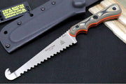 Tops Muley Saw - 154CM Steel / Tan & Black G-10 Handle with Orange G-10 Liners / Black Kydex Sheath MSAW-01 - Northwest Knives