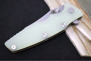 Rick Hinderer Knives Eklipse 3.5" - Spearpoint - Stonewashed Bronzed Frame - Jade G-10 - Northwest Knives