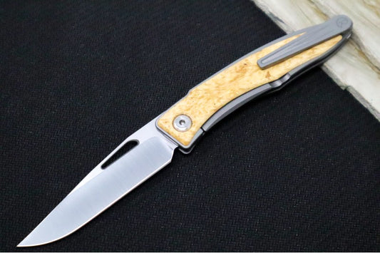 Chris Reeve Knives Mnandi Gentleman's Knife LH - Box Elder Wood Inlay (A1)