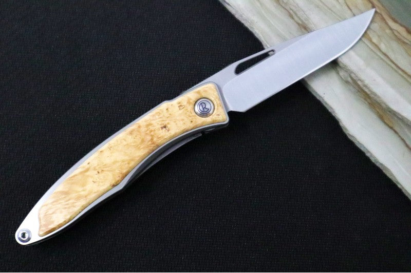 Chris Reeve Knives Mnandi Gentleman's Knife LH - Box Elder Wood Inlay (A1) MNA-1009