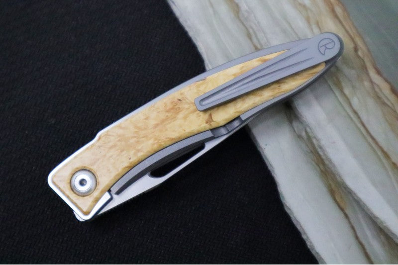 Chris Reeve Knives Mnandi Gentleman's Knife LH - Box Elder Wood Inlay (A1)