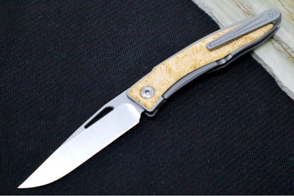 Chris Reeve Knives Mnandi Gentleman's Knife LH - Box Elder Wood Inlay (A2)
