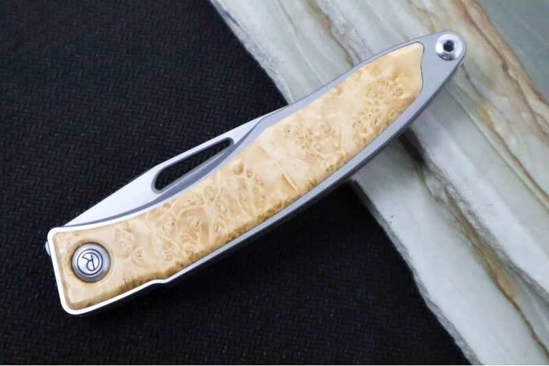 Chris Reeve Knives Mnandi Gentleman's Knife LH - Box Elder Wood Inlay (A2) MNA-1009