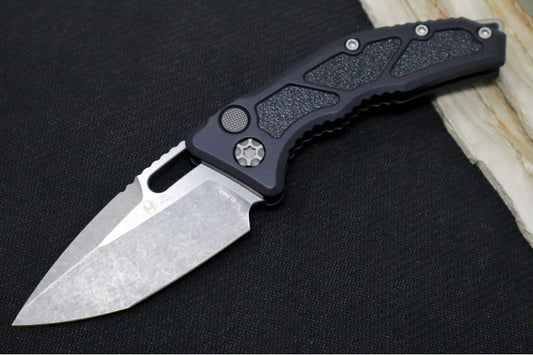 Heretic Knives Medusa Auto - Tanto Style / Black Handle / Battleworn Finished Blade and Hardware H011-5A