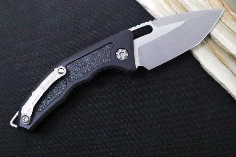 Heretic Knives Medusa Auto - Tanto Style / Black Handle / Battleworn Finished Blade and Hardware H011-5A