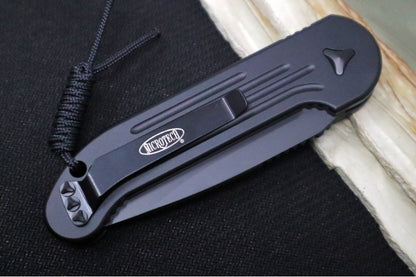 Microtech L.U.D.T Tactical - Black Anodized Aluminum Handle / Black Plain Edge - Automatic Knife