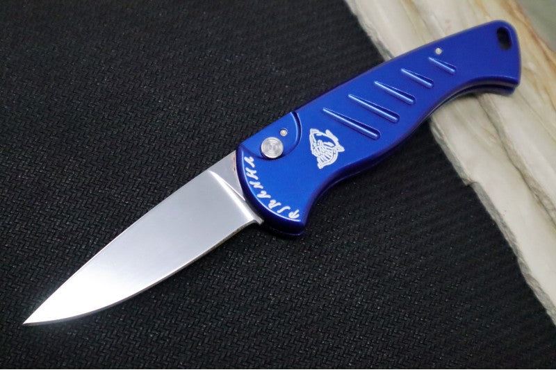 Piranha Knives "Fingerling" - 154CM Blade / Blue Aluminum Handle - Northwest Knives
