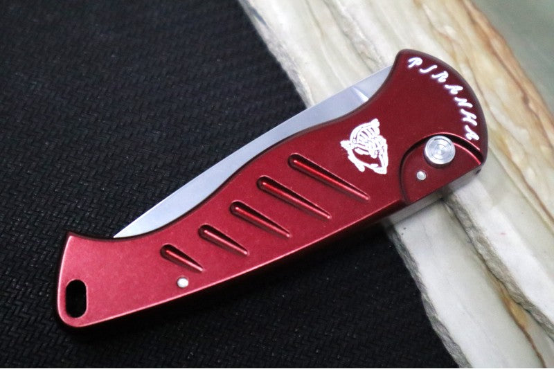 Piranha Knives "Fingerling" - 154CM Blade / Red Aluminum Handle