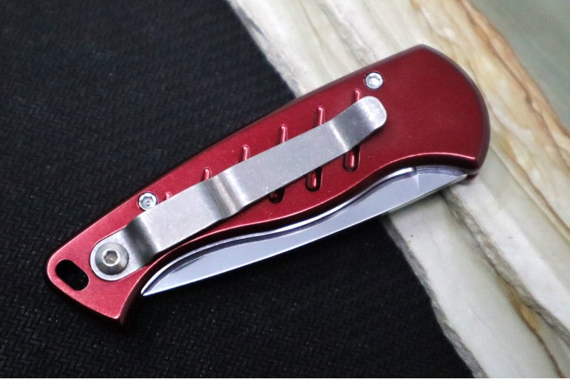 Piranha Knives "Fingerling" - 154CM Blade / Red Aluminum Handle