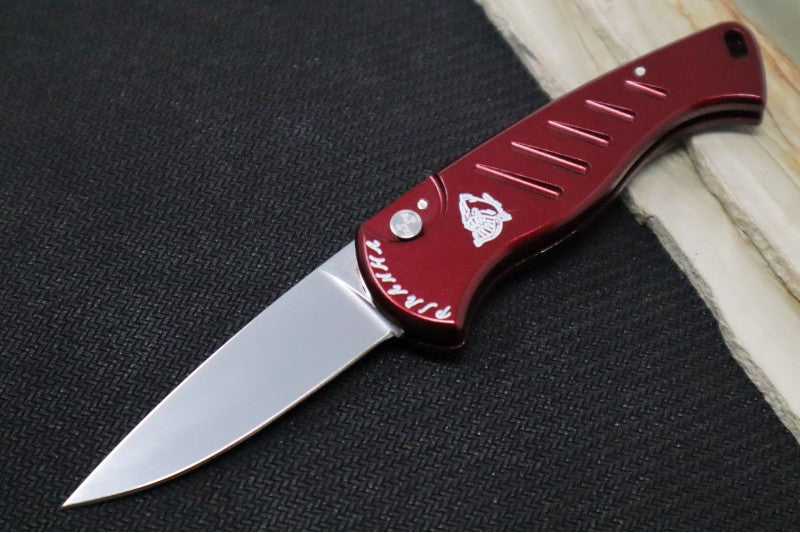 Piranha Knives "Fingerling" - 154CM Blade / Red Aluminum Handle - Northwest Knives