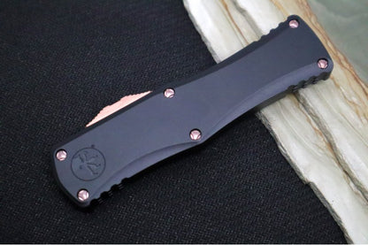 Microtech Hera Signature Series OTF - Single Edge Style / PVD Rose Gold Finish / Black Aluminum Handle 703-1PVDRGS