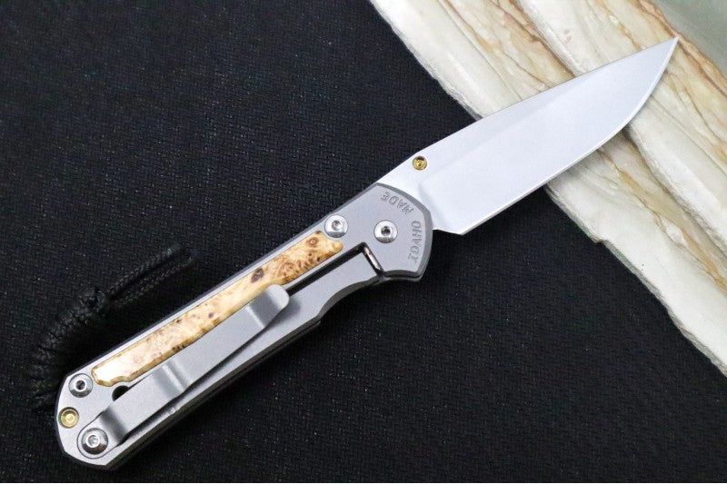 Chris Reeve Knives Small Sebenza 31 - Drop Point / Box Elder Inlay (A3) S31-1108