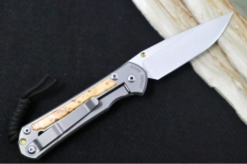Chris Reeve Knives Small Sebenza 31 - Drop Point / Box Elder Inlay (A2) S31-1108