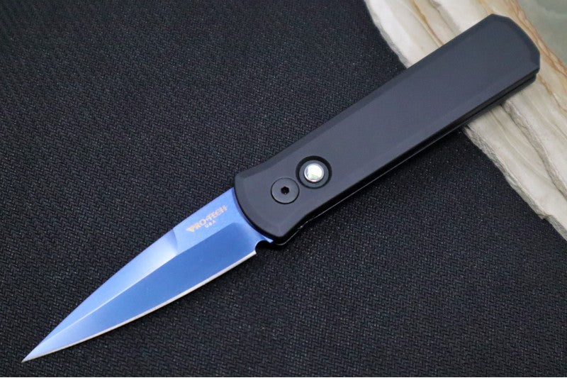 Pro Tech Godson Auto - Black Handle / 154CM Steel / Sapphire Finished Blade 721-SB - Northwest Knives